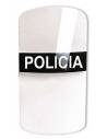 Rótulo "Policía" negro con letras blancas para escudos anti-dist